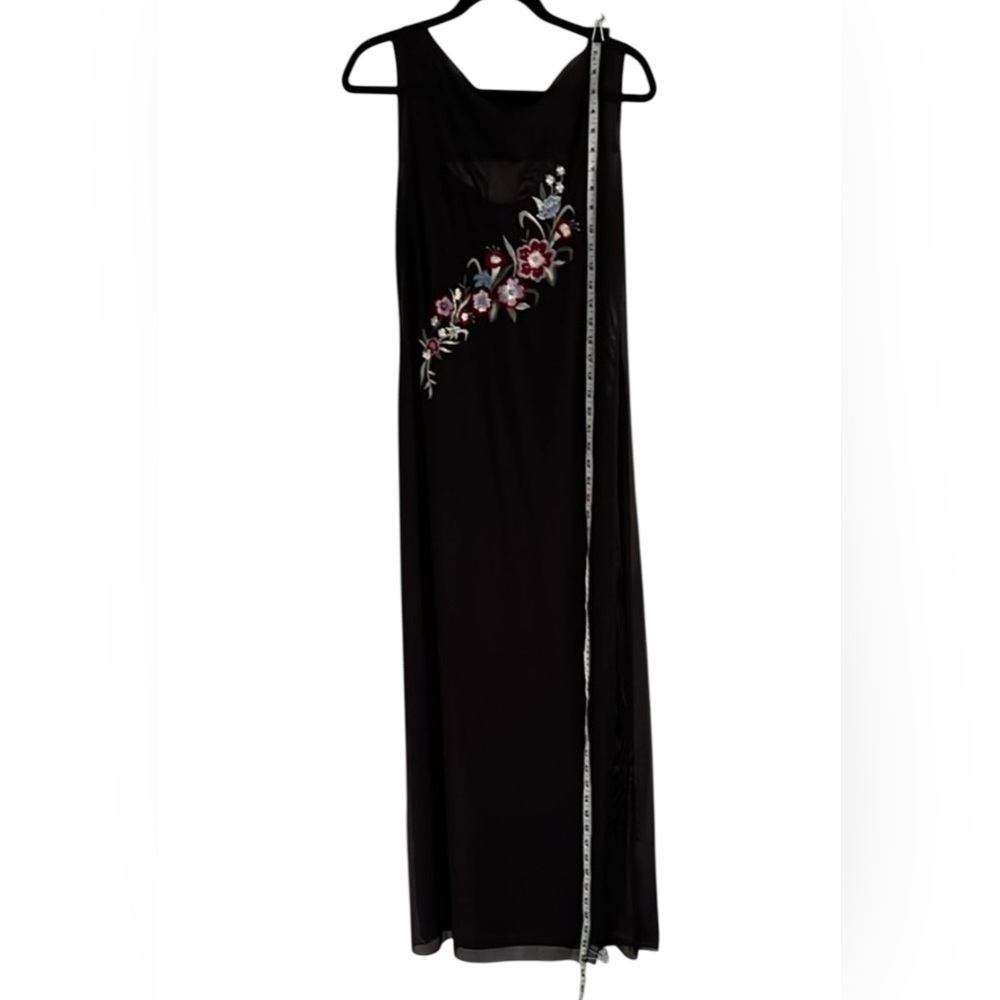 ABS Allen Studio Vintage Y2K Floral Layered Embroidered Dress L NWT Dark Fairy - Picture 6 of 13